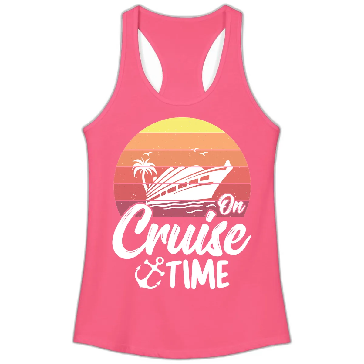 On Cruise Time Ladies Tank in Solid Hot Pink