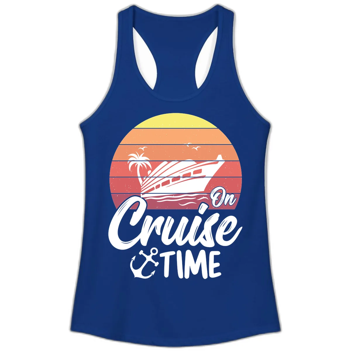 On Cruise Time Ladies Tank in Solid Royal