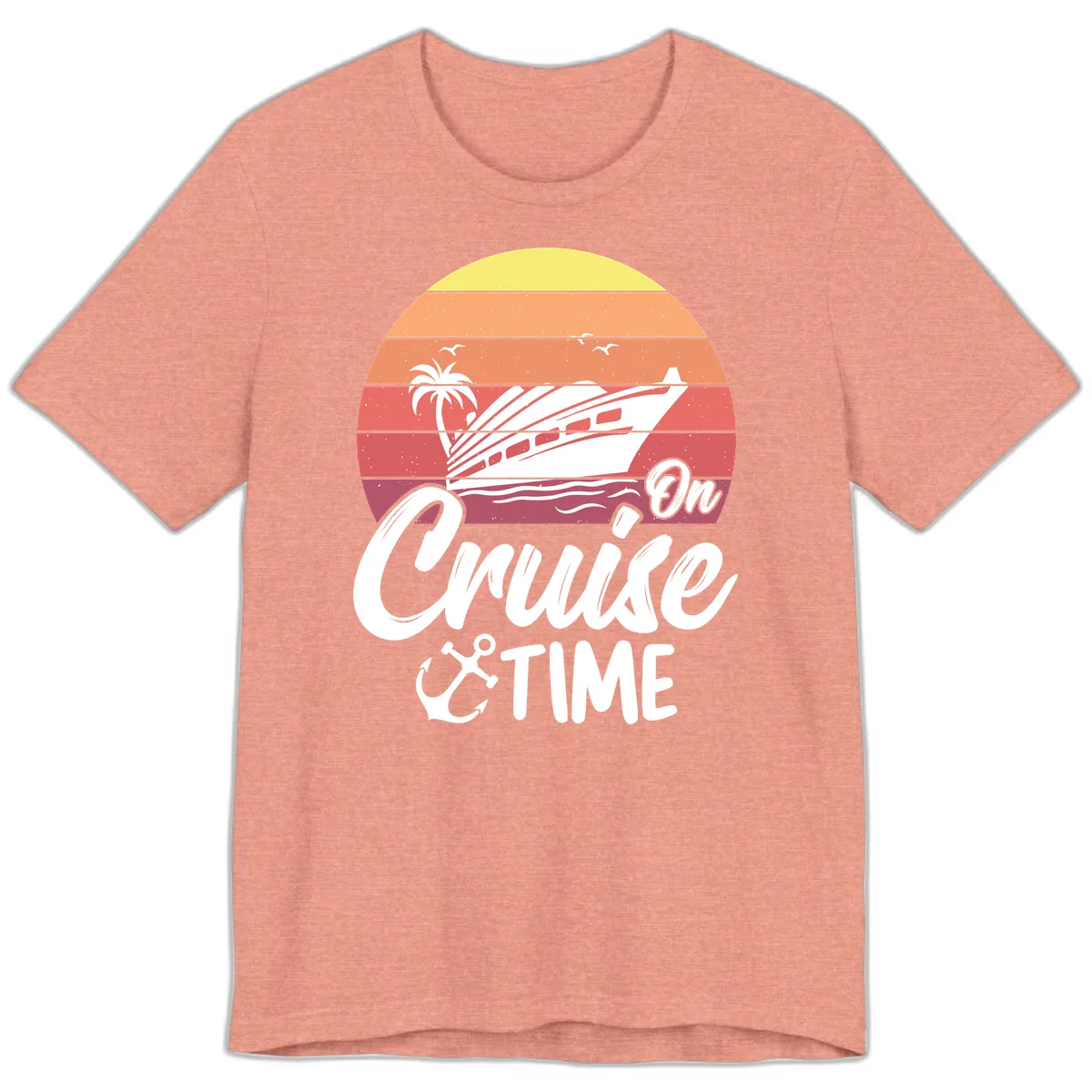 On Cruise Time Premium T-Shirt in Heather Sunset
