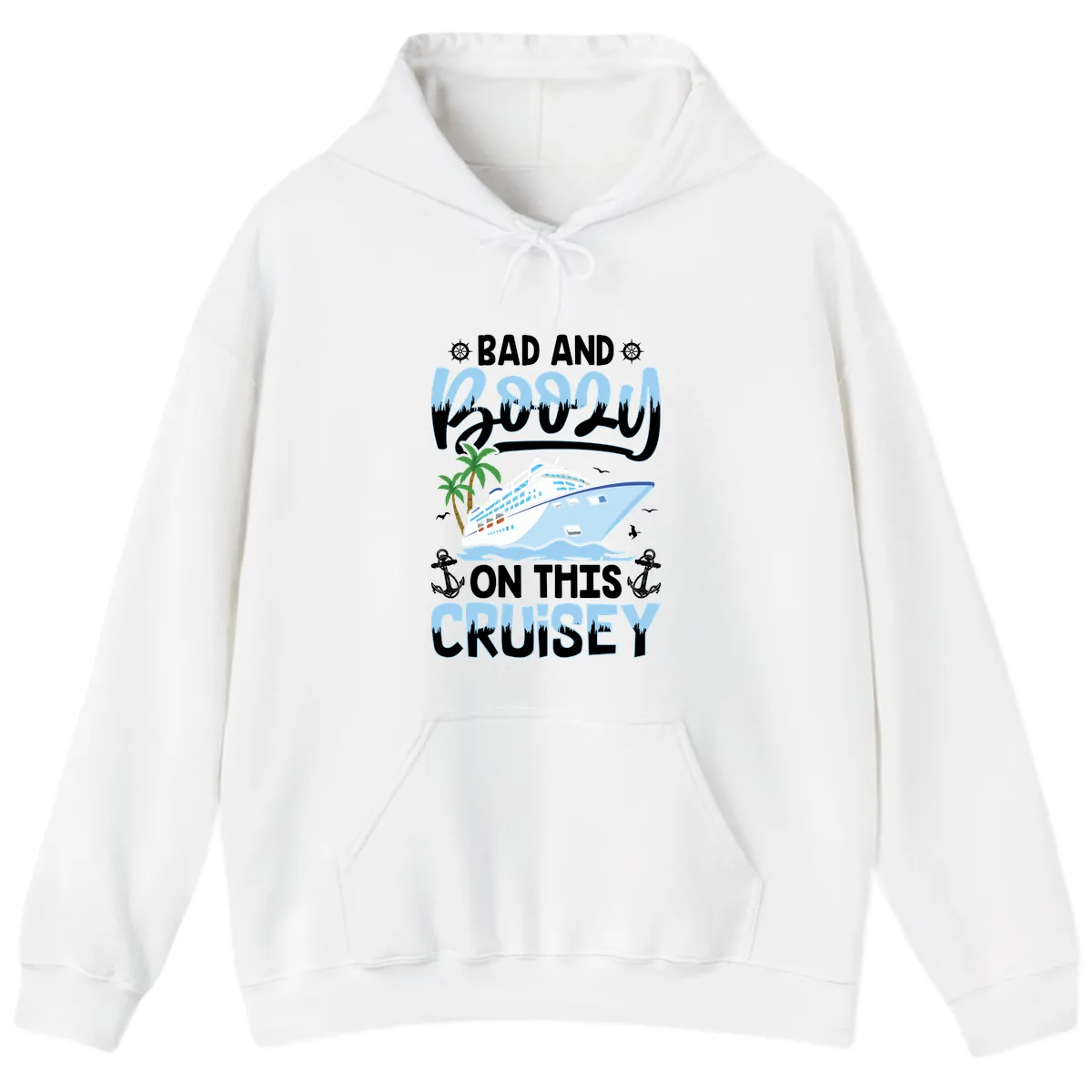 Bad And Knotty On This Cruise Hoodie in White