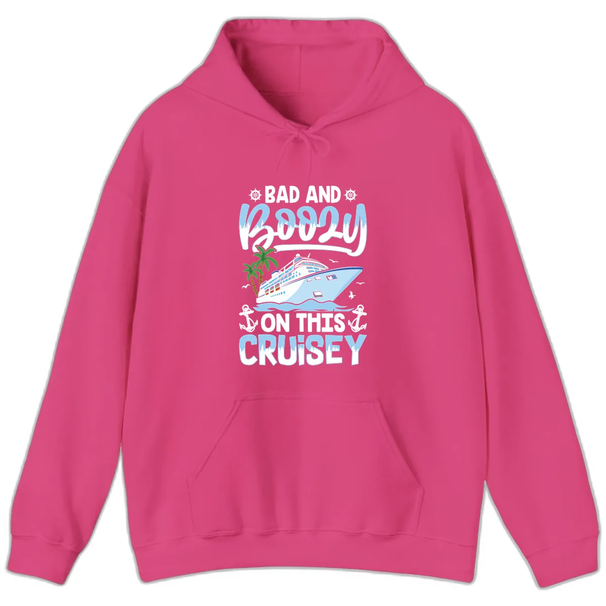Bad And Knotty On This Cruise Hoodie in Heliconia