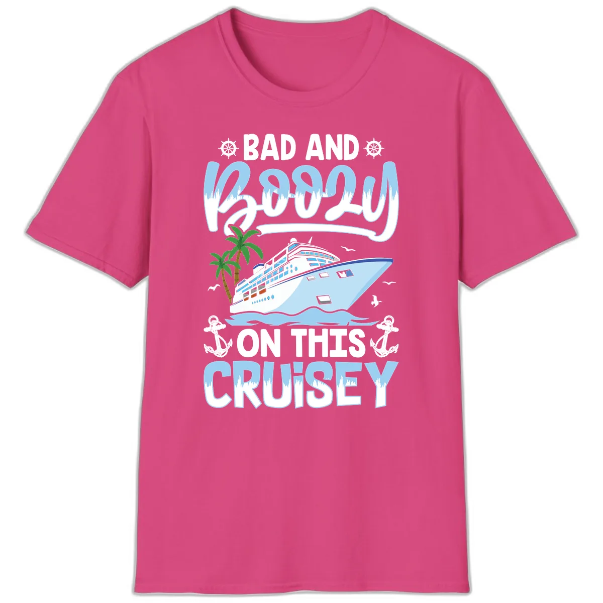 Bad And Knotty On This Cruise T-Shirt in Heliconia