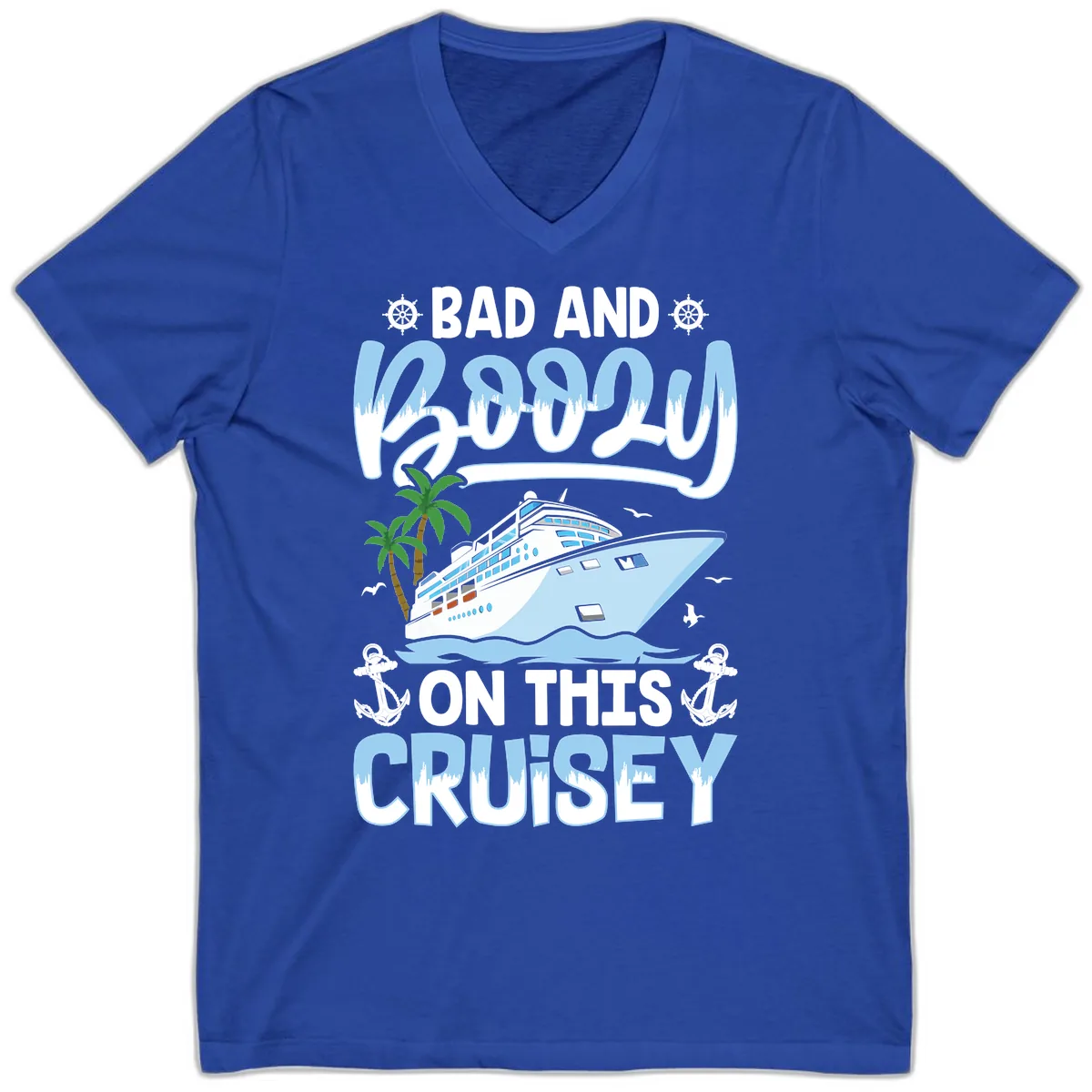 Bad And Knotty On This Cruise V-Neck in True Royal