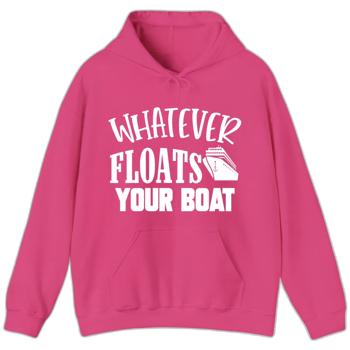 Whatever Floats Your Boat Hoodie in Heliconia