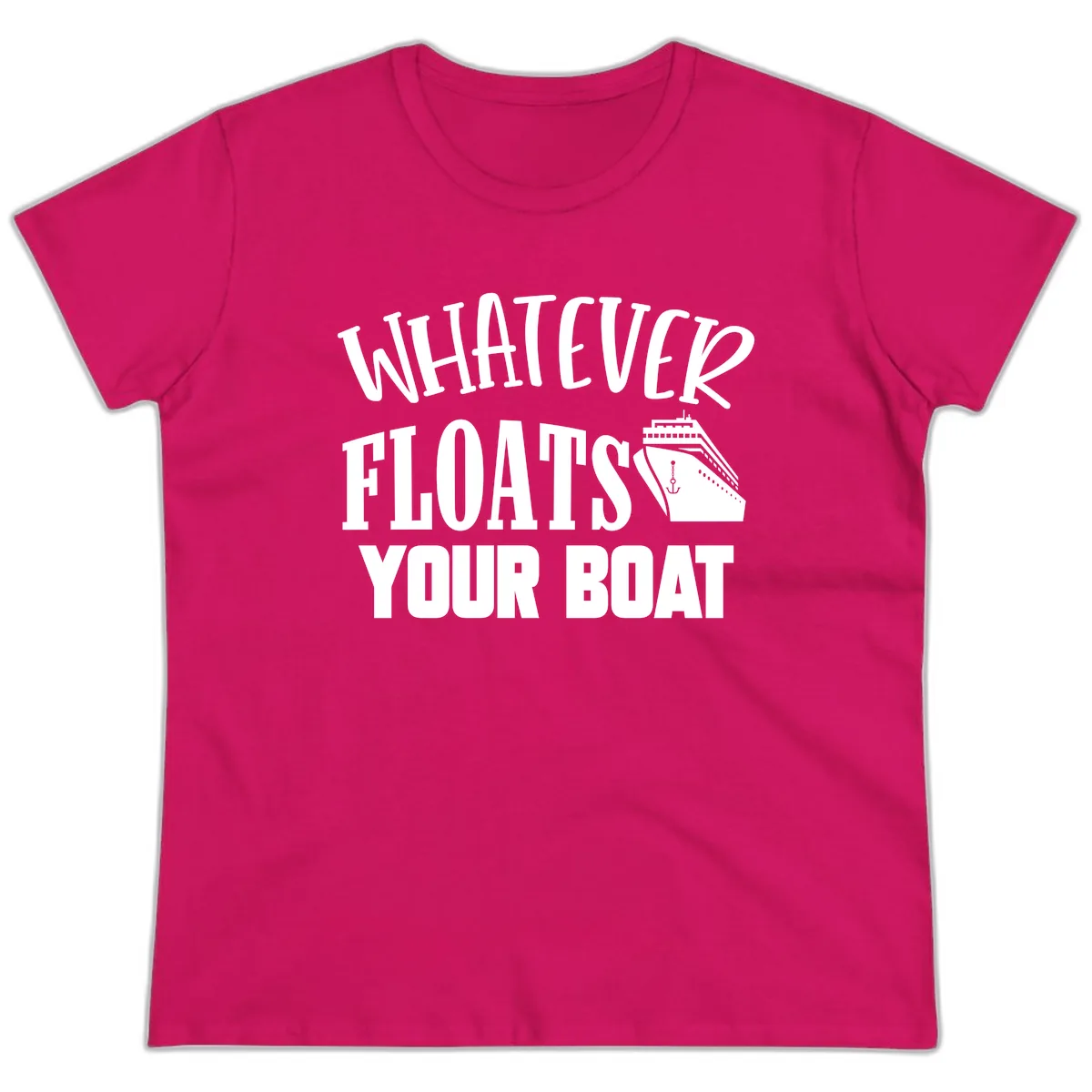 Whatever Floats Your Boat Ladies Tee in Heliconia