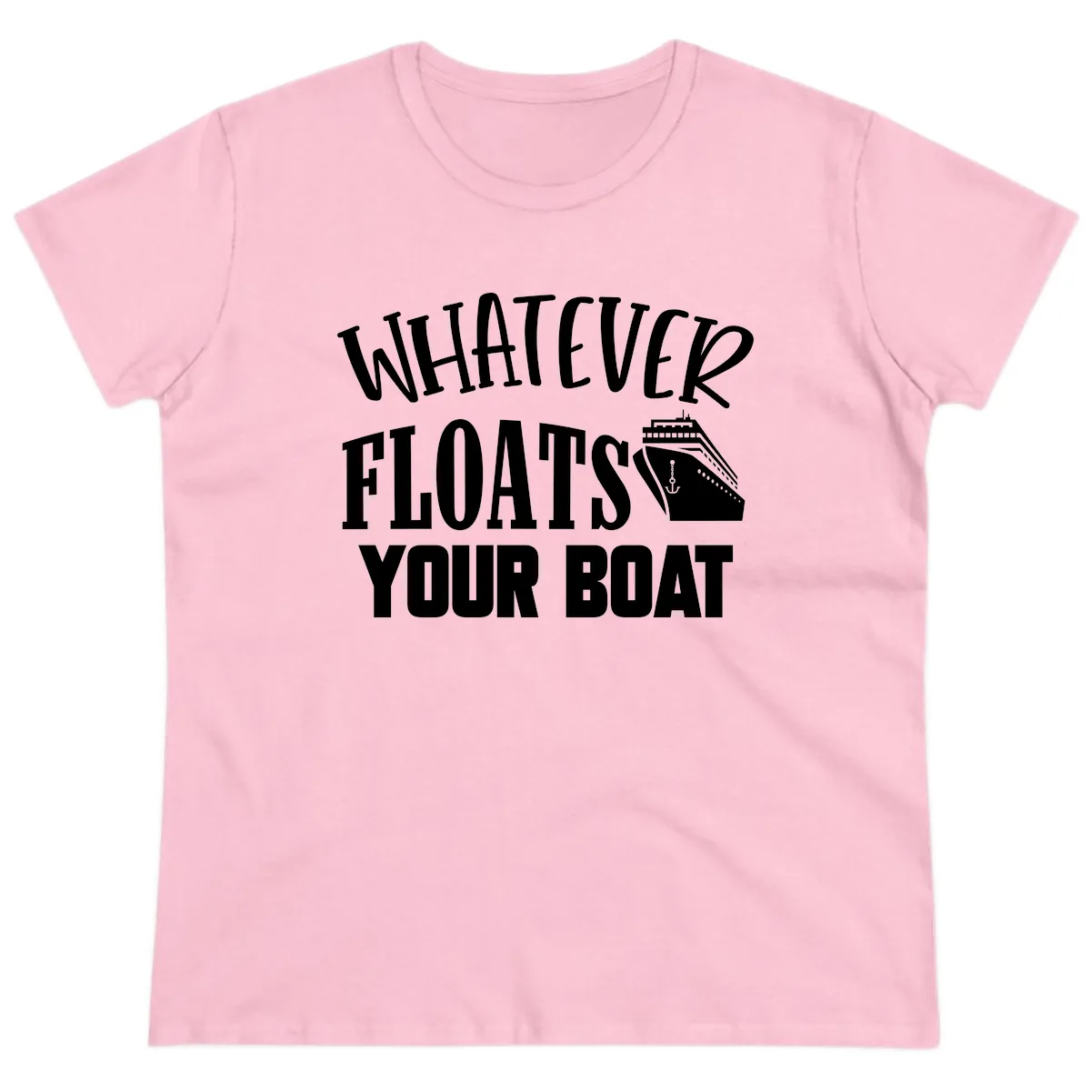 Whatever Floats Your Boat Ladies Tee in Light Pink