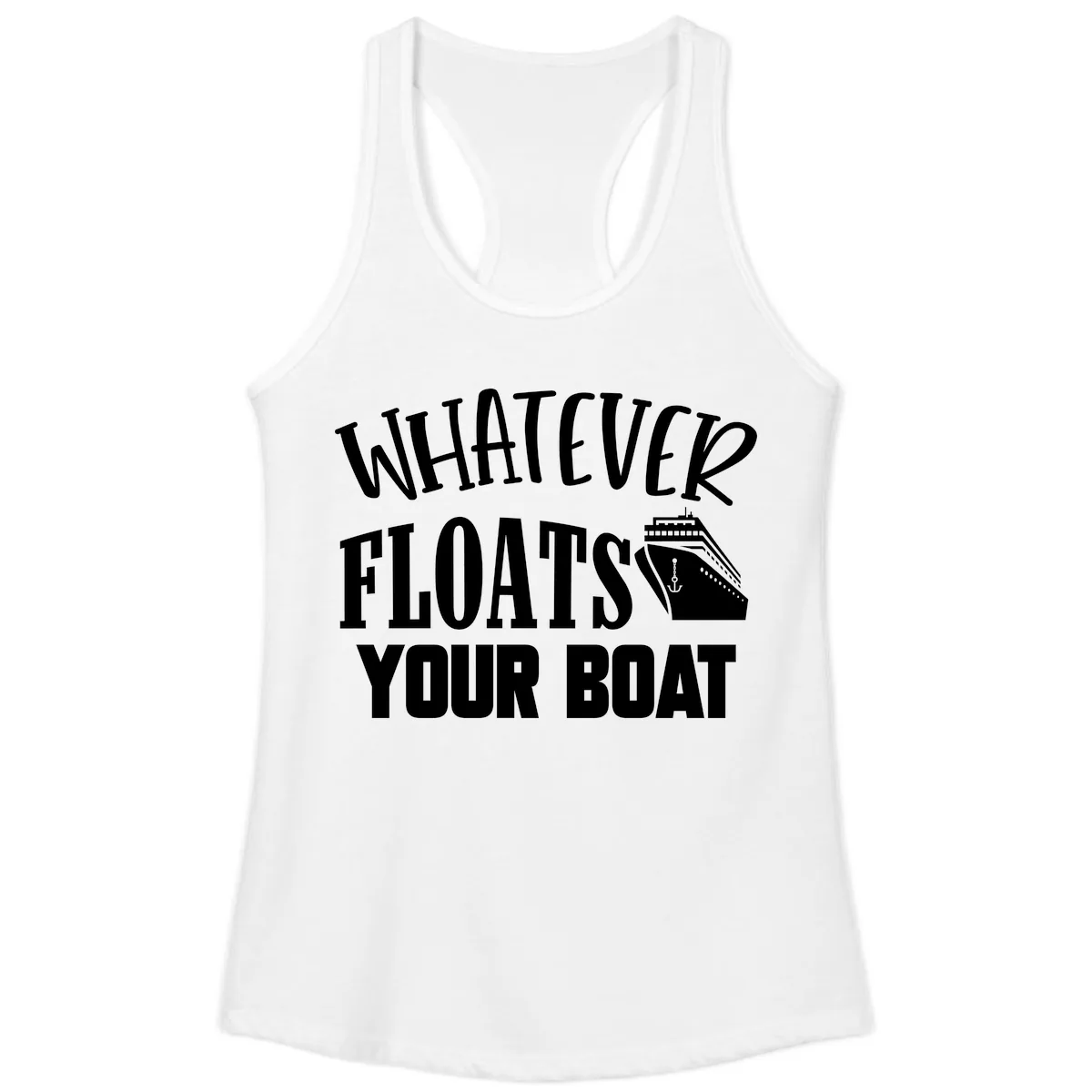 Whatever Floats Your Boat Ladies Tank in White
