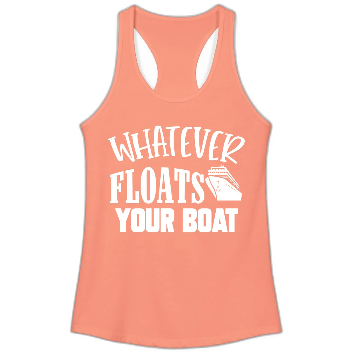 Whatever Floats Your Boat Ladies Tank in Solid Light Orange