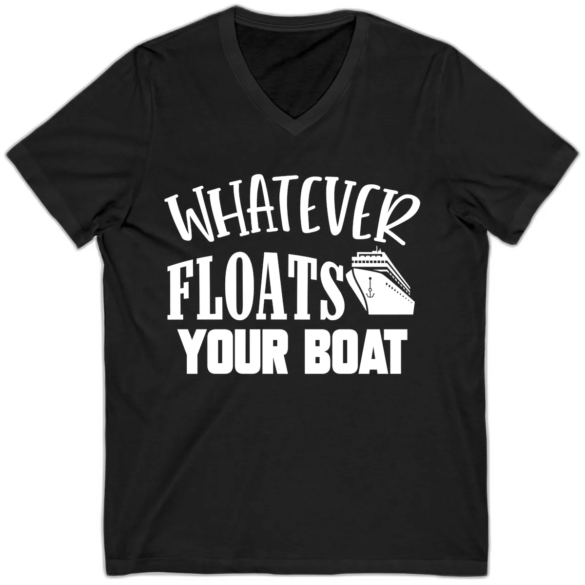 Whatever Floats Your Boat V-Neck in Black