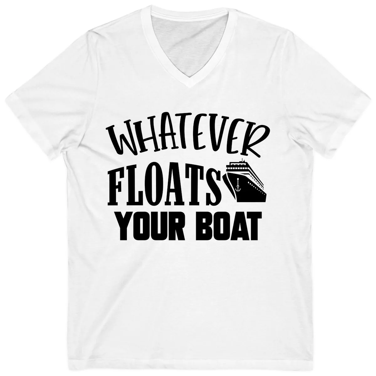 Whatever Floats Your Boat V-Neck in White