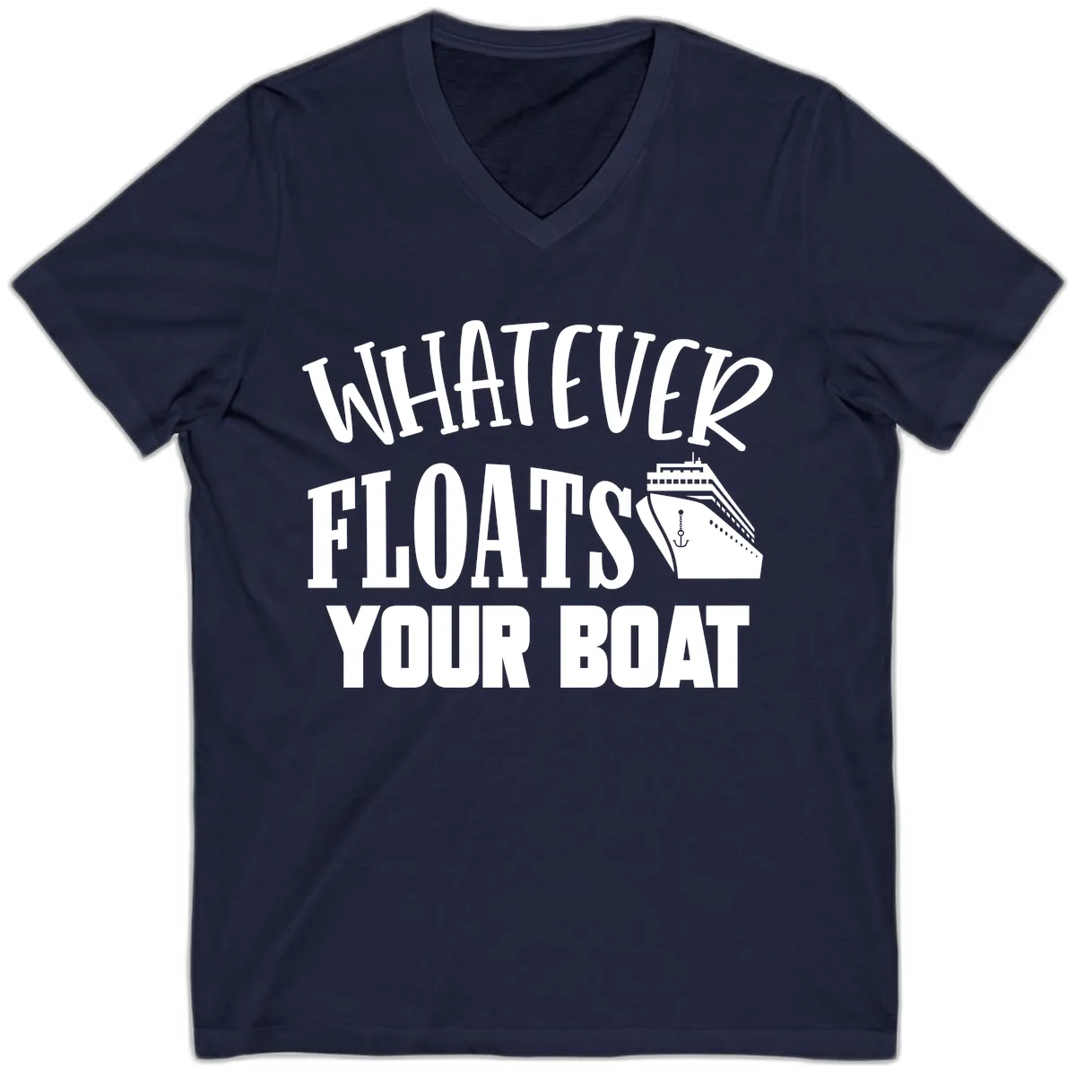 Whatever Floats Your Boat V-Neck in Navy