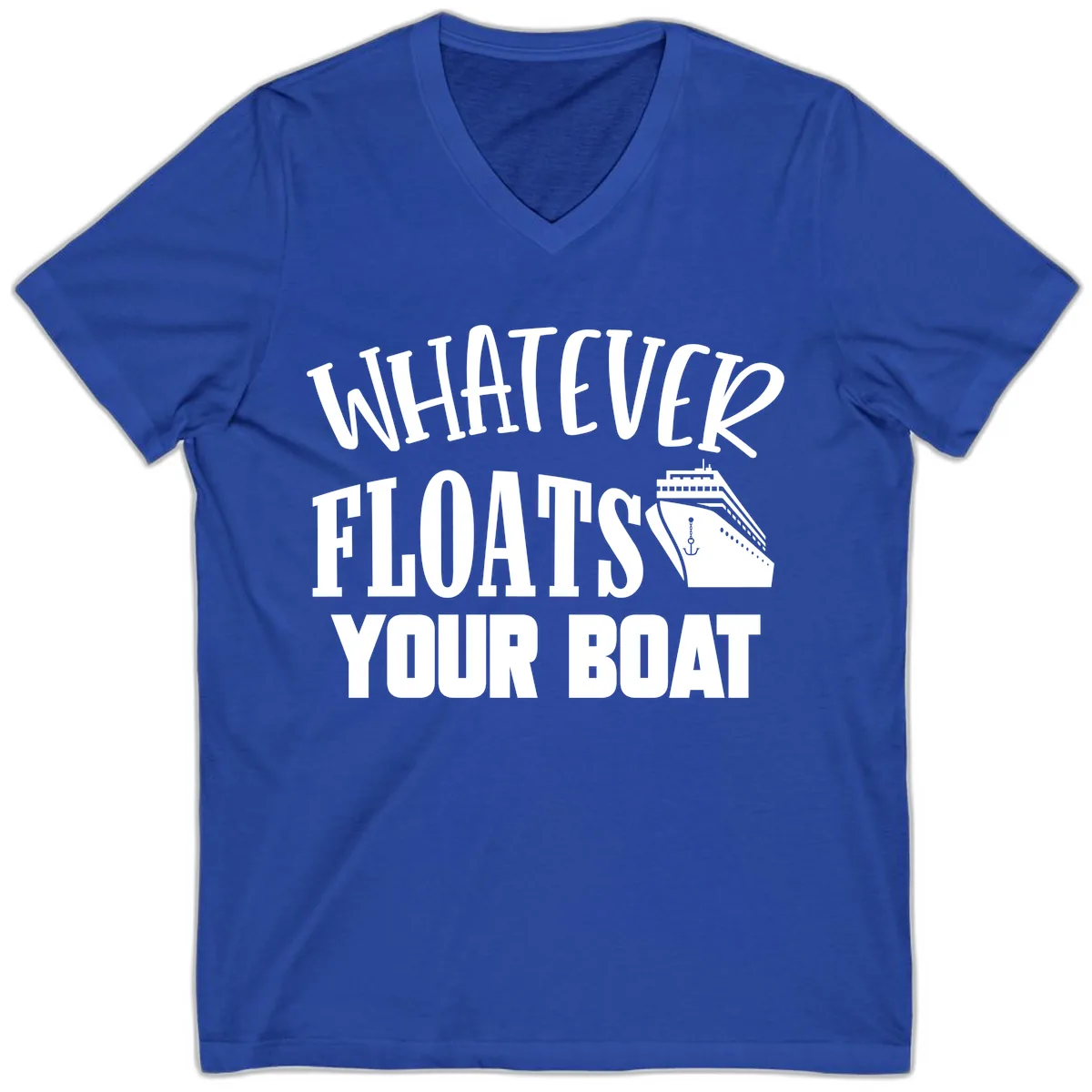 Whatever Floats Your Boat V-Neck in True Royal