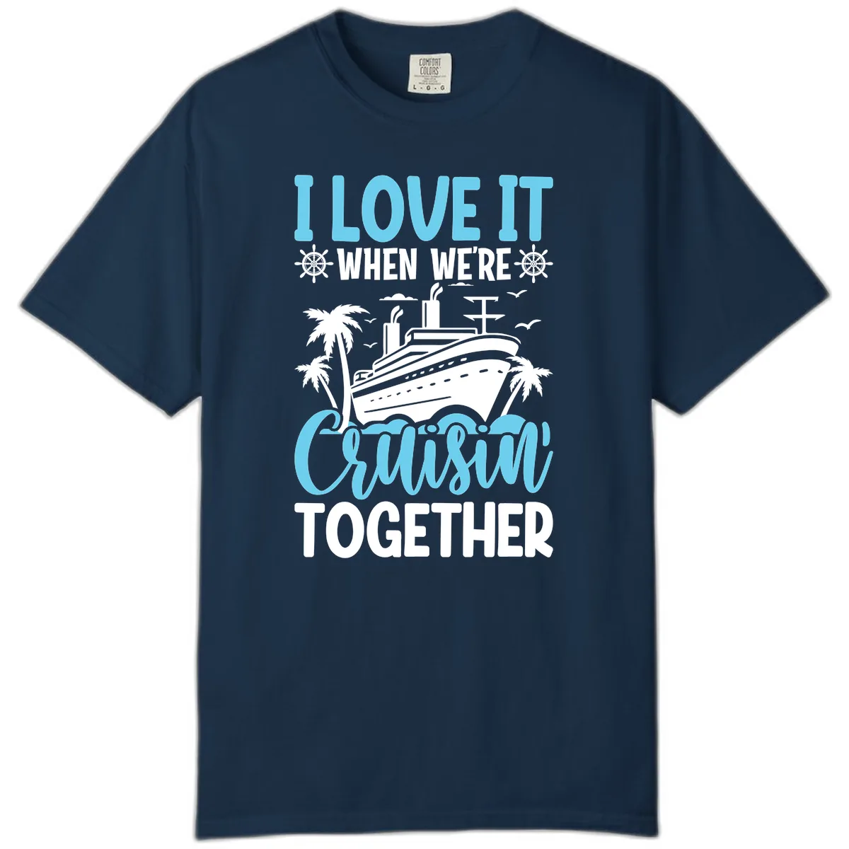Cruising Together Nautical Design Comfort Color in True Navy