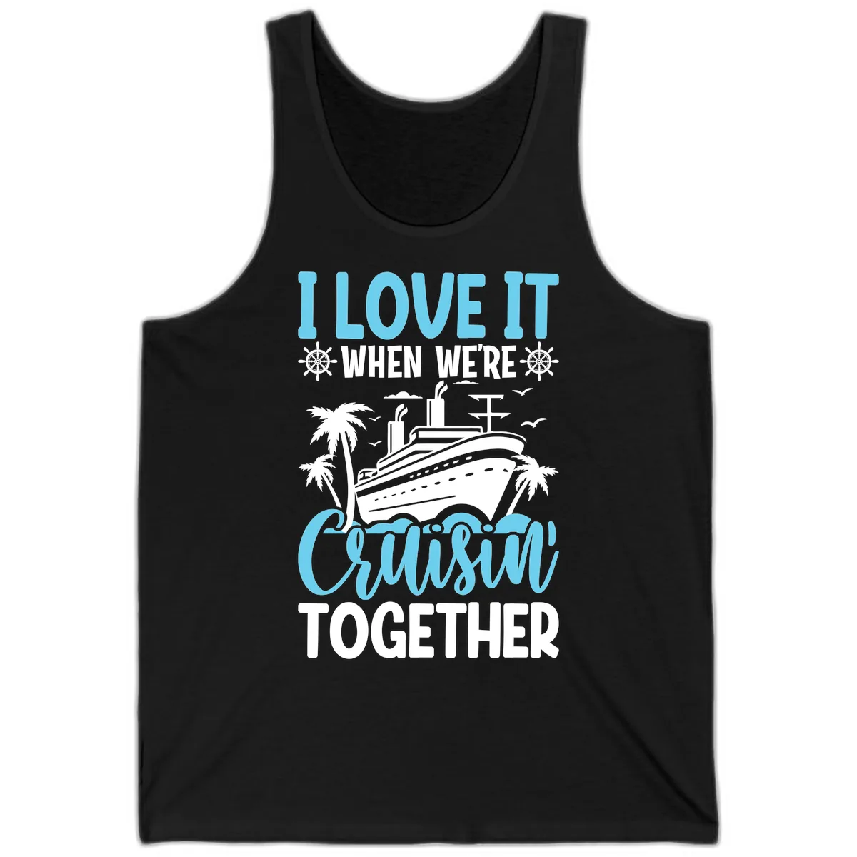 Cruising Together Nautical Design Tank in Black