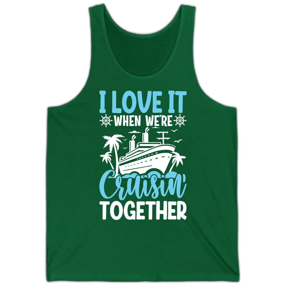 Cruising Together Nautical Design Tank in Kelly