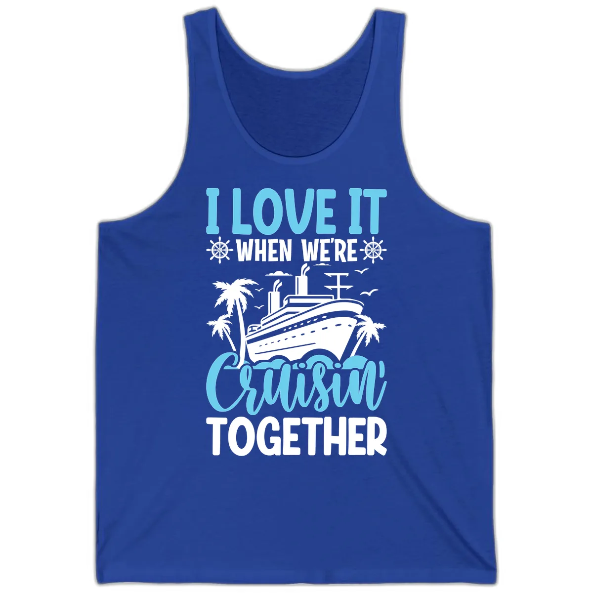 Cruising Together Nautical Design Tank in True Royal