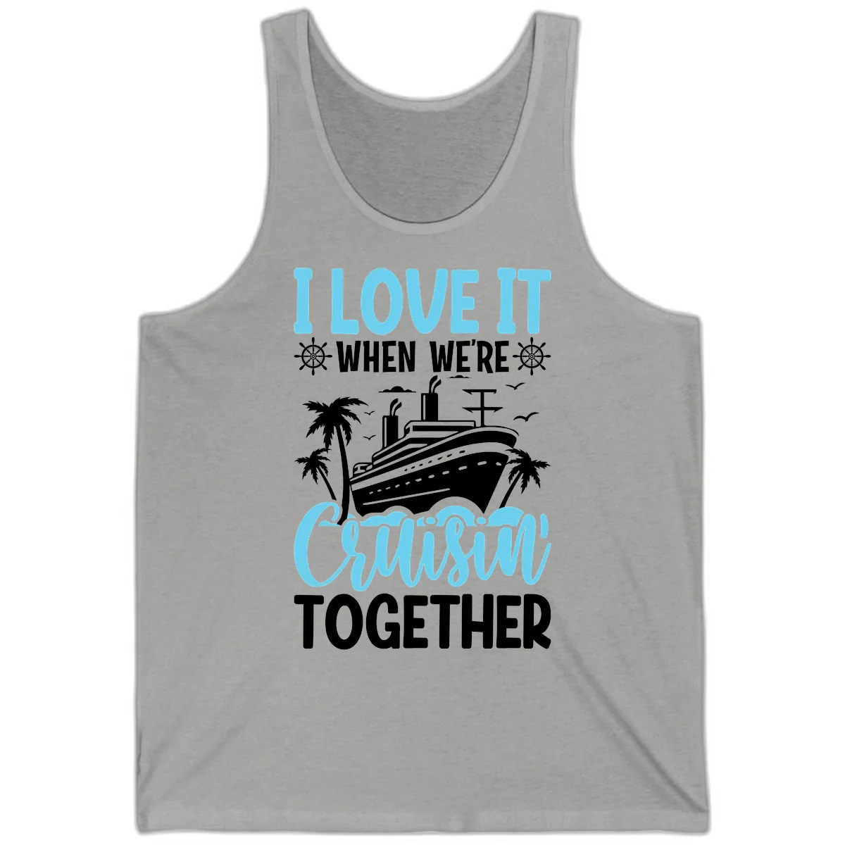 Cruising Together Nautical Design Tank in Athletic Heather