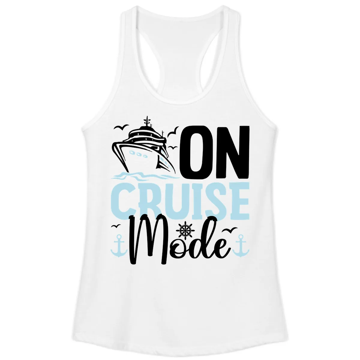 On Cruise Mode Ladies Tank in White