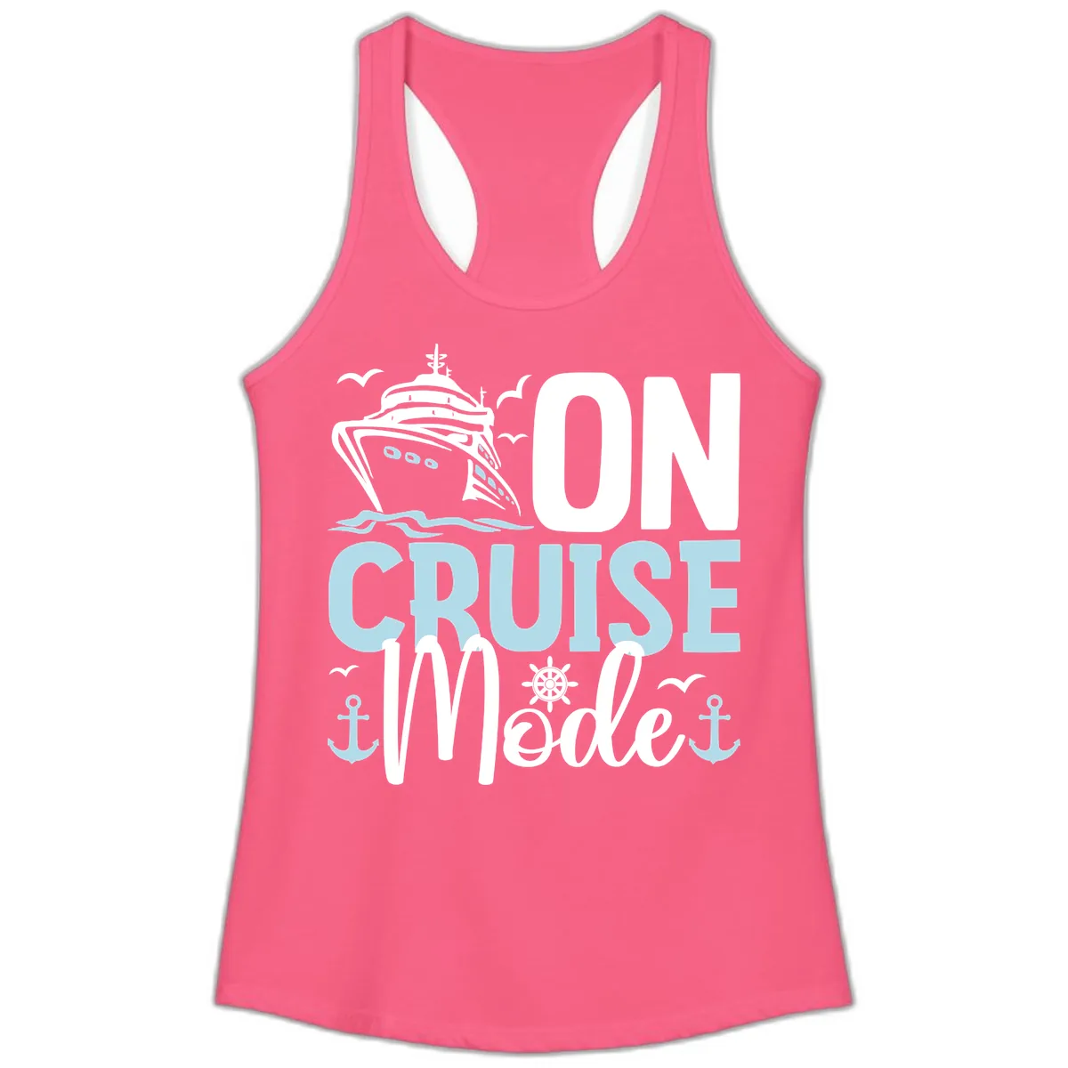 On Cruise Mode Ladies Tank in Solid Hot Pink