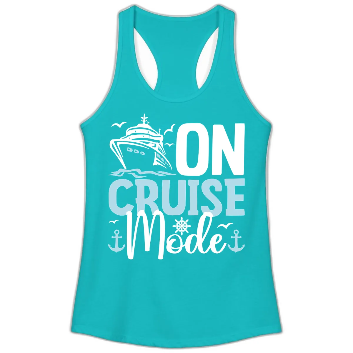 On Cruise Mode Ladies Tank in Tahiti Blue
