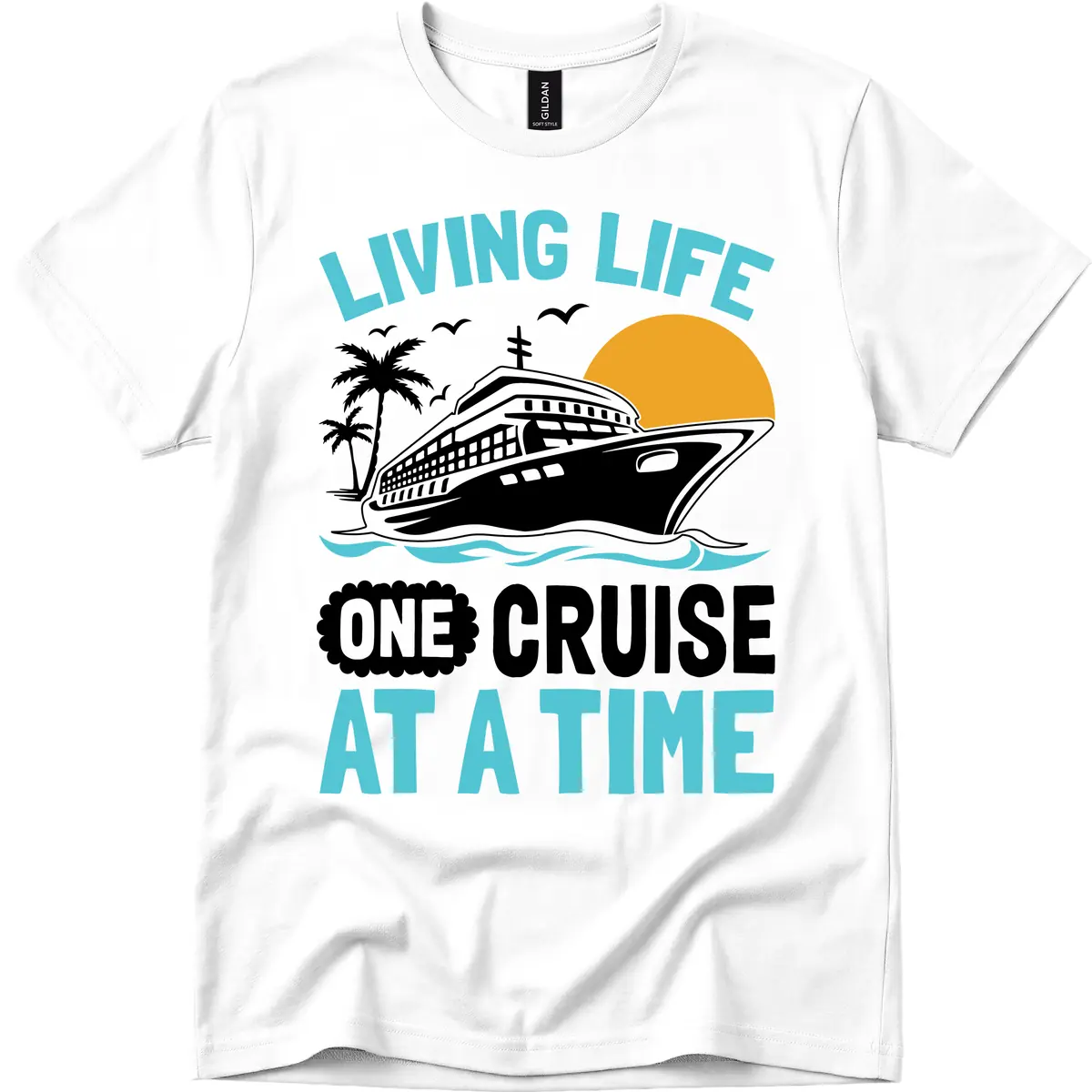 Living Life One Cruise At A Time T-Shirt in White
