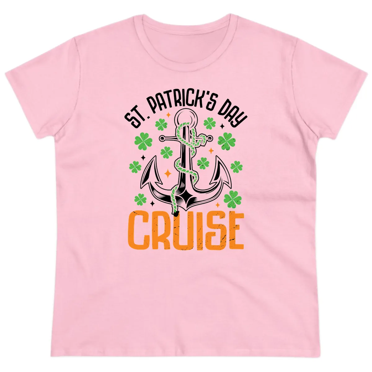 St. Patrick's Day Cruise Ladies Tee in Light Pink