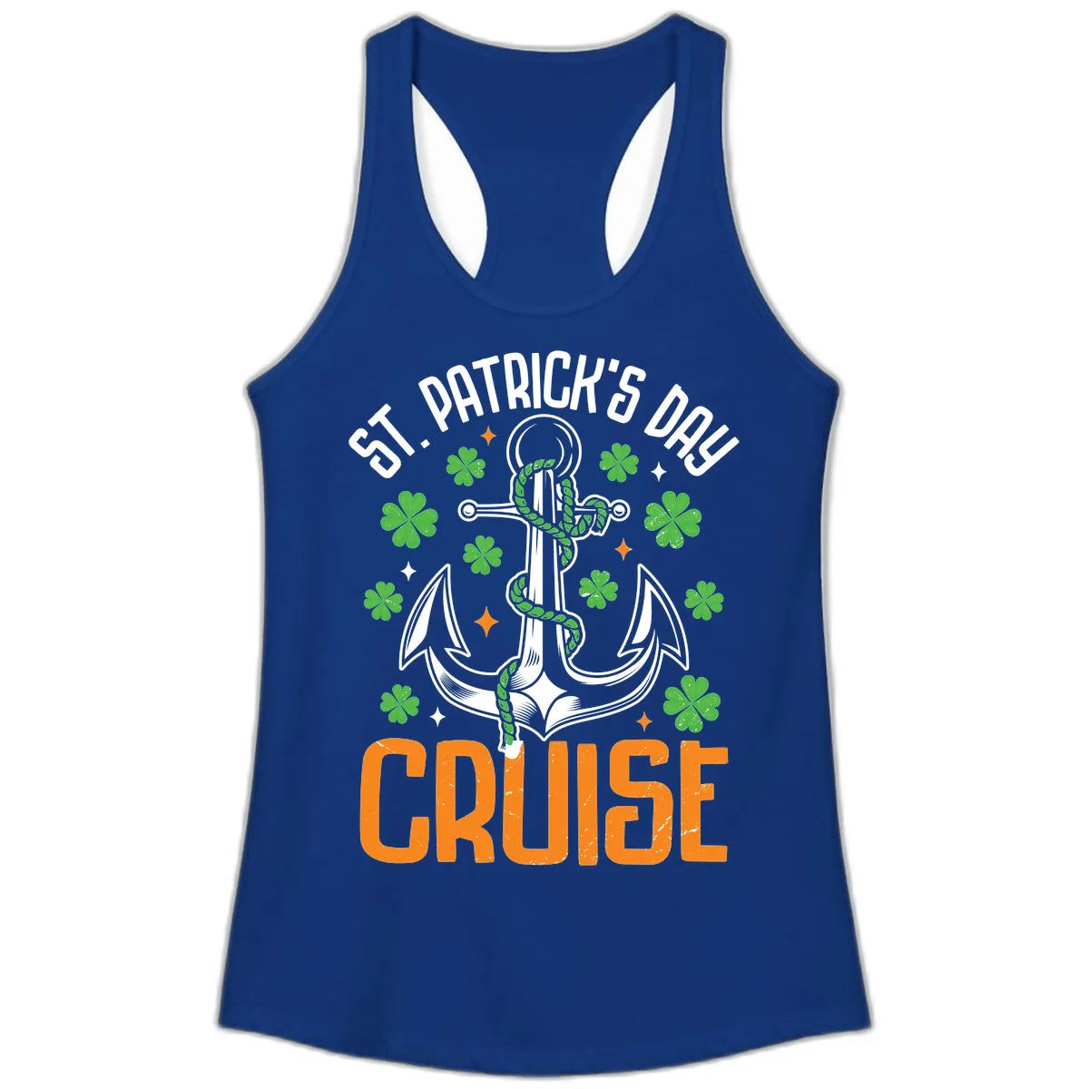 St. Patrick's Day Cruise Ladies Tank in Solid Royal