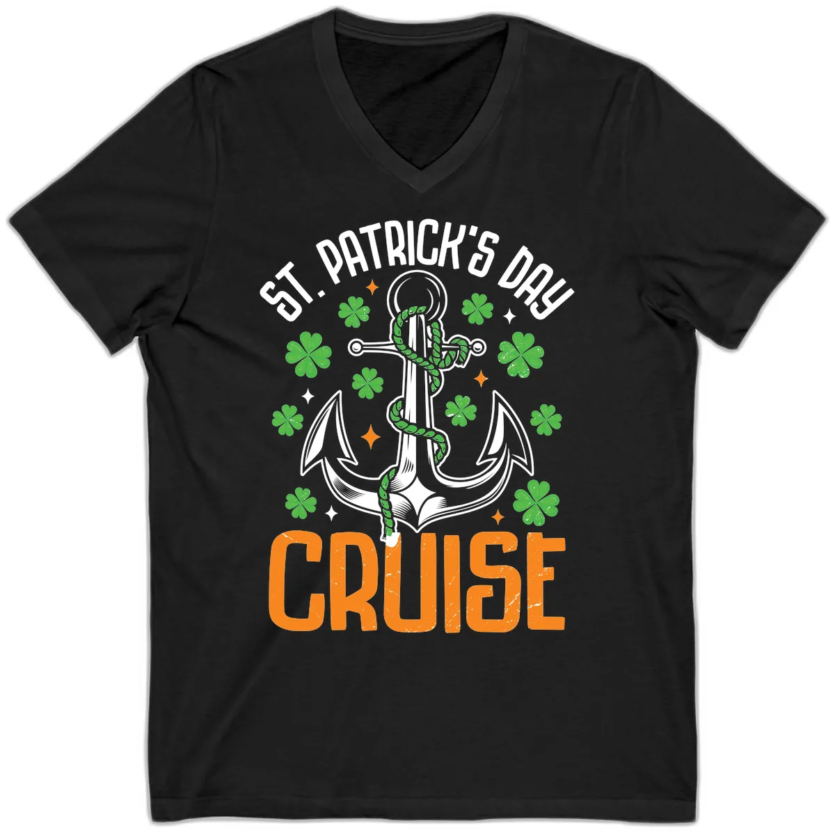 St. Patrick's Day Cruise V-Neck in Black