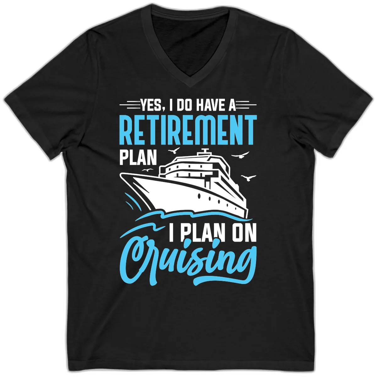 Retirement Plan: Cruising V-Neck in Black