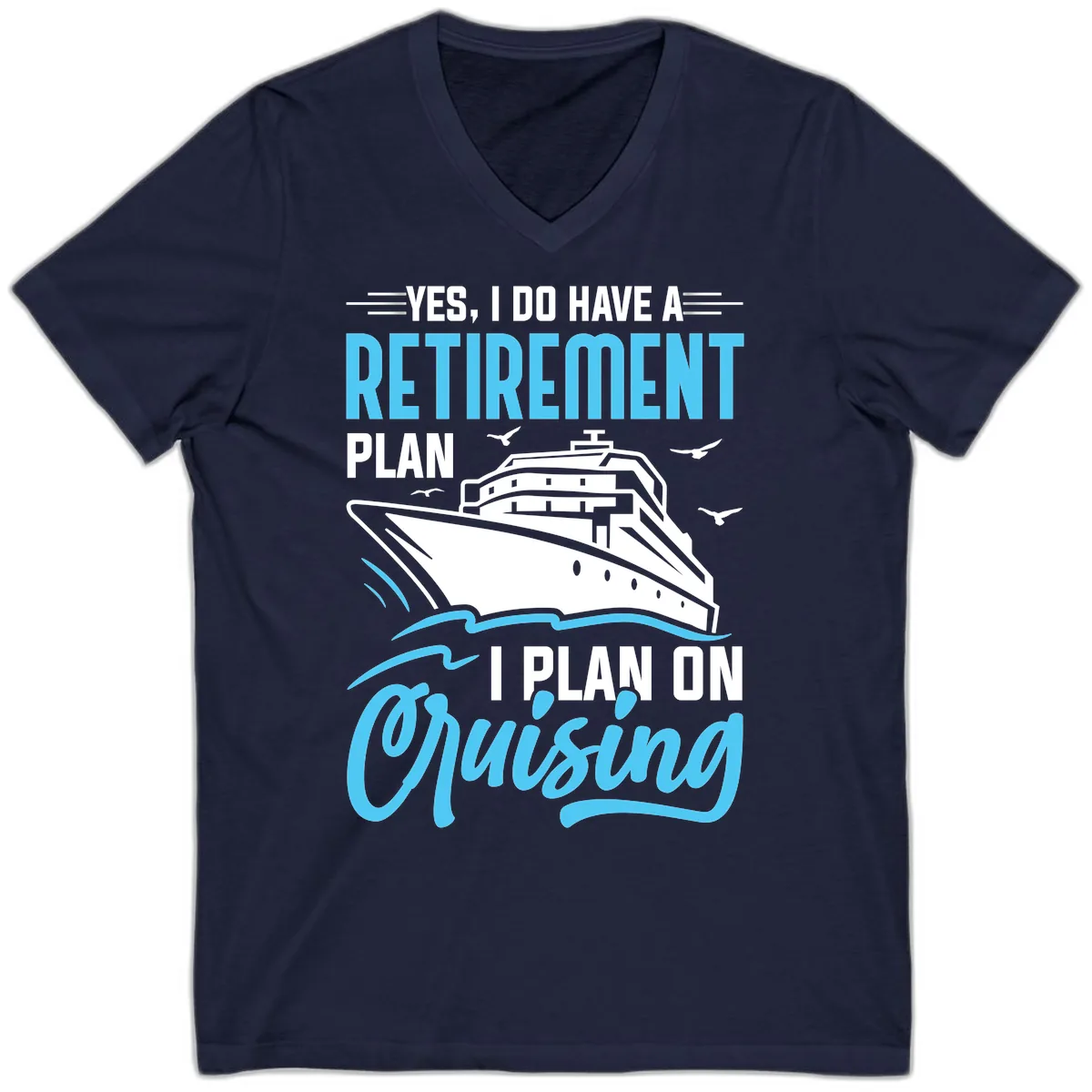 Retirement Plan: Cruising V-Neck in Navy