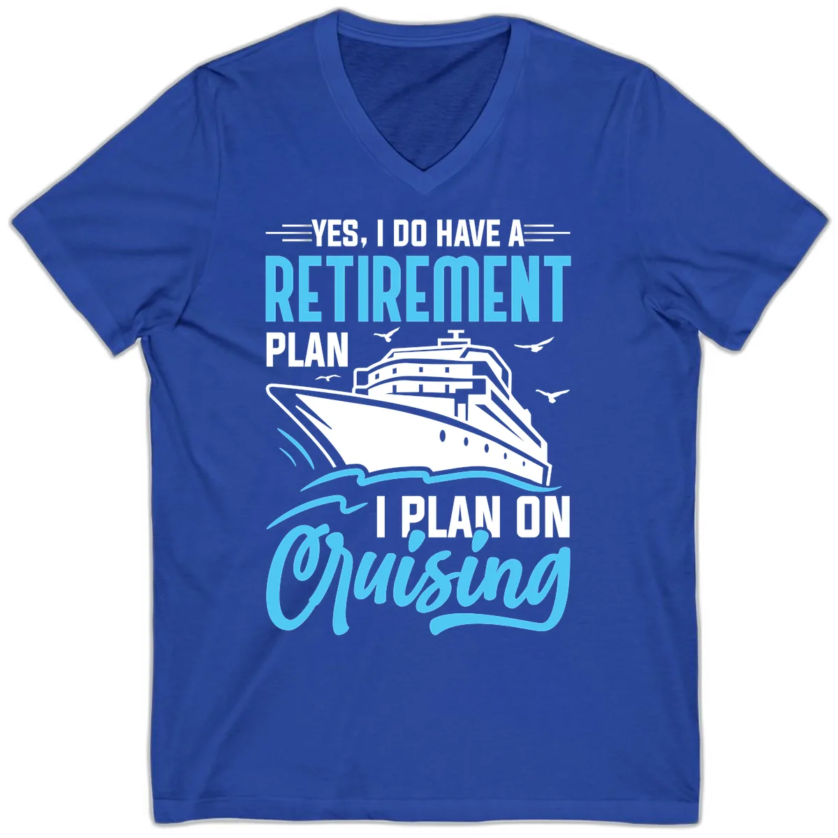 Retirement Plan: Cruising V-Neck in True Royal