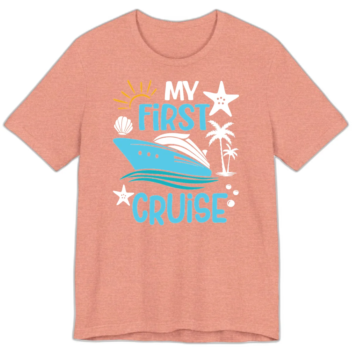 My First Cruise Premium T-Shirt in Heather Sunset