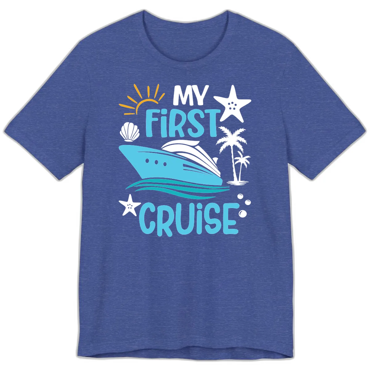 My First Cruise Premium T-Shirt in Heather True Royal