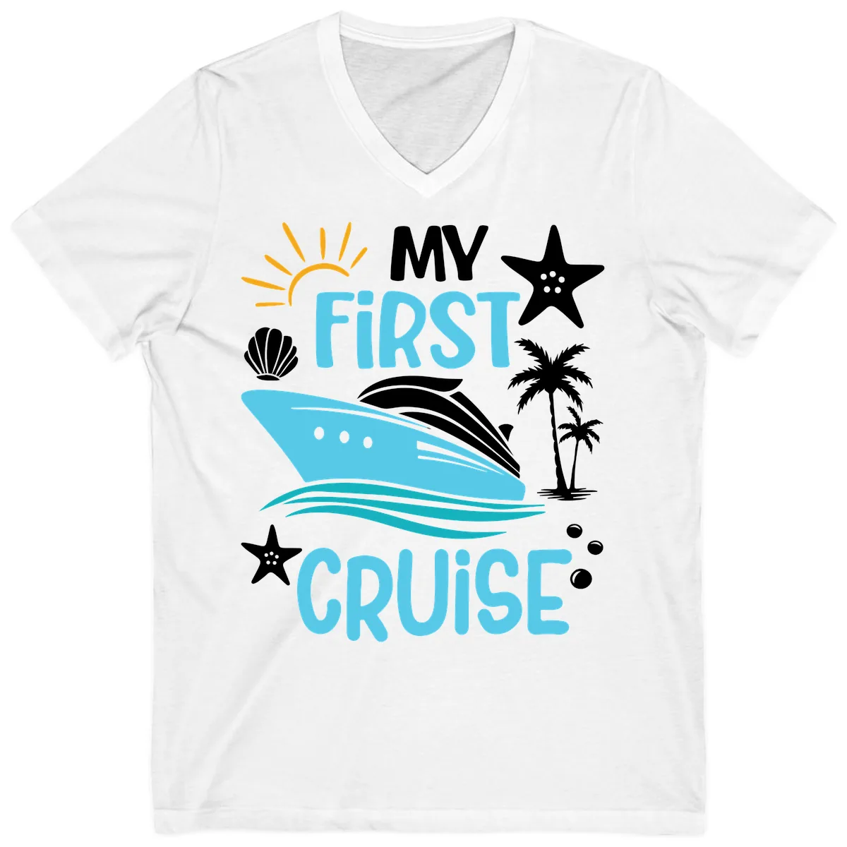 My First Cruise V-Neck in White