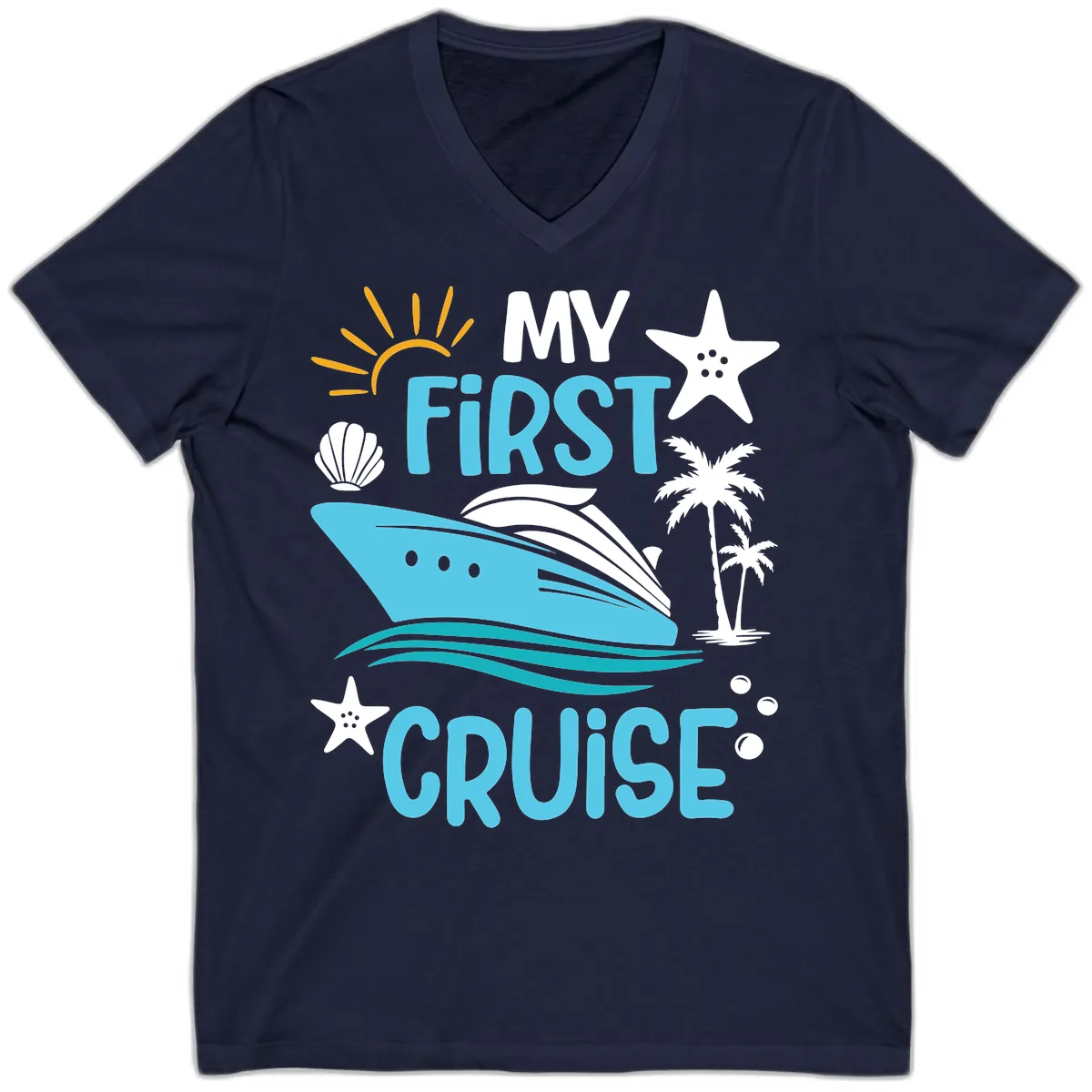 My First Cruise V-Neck in Navy