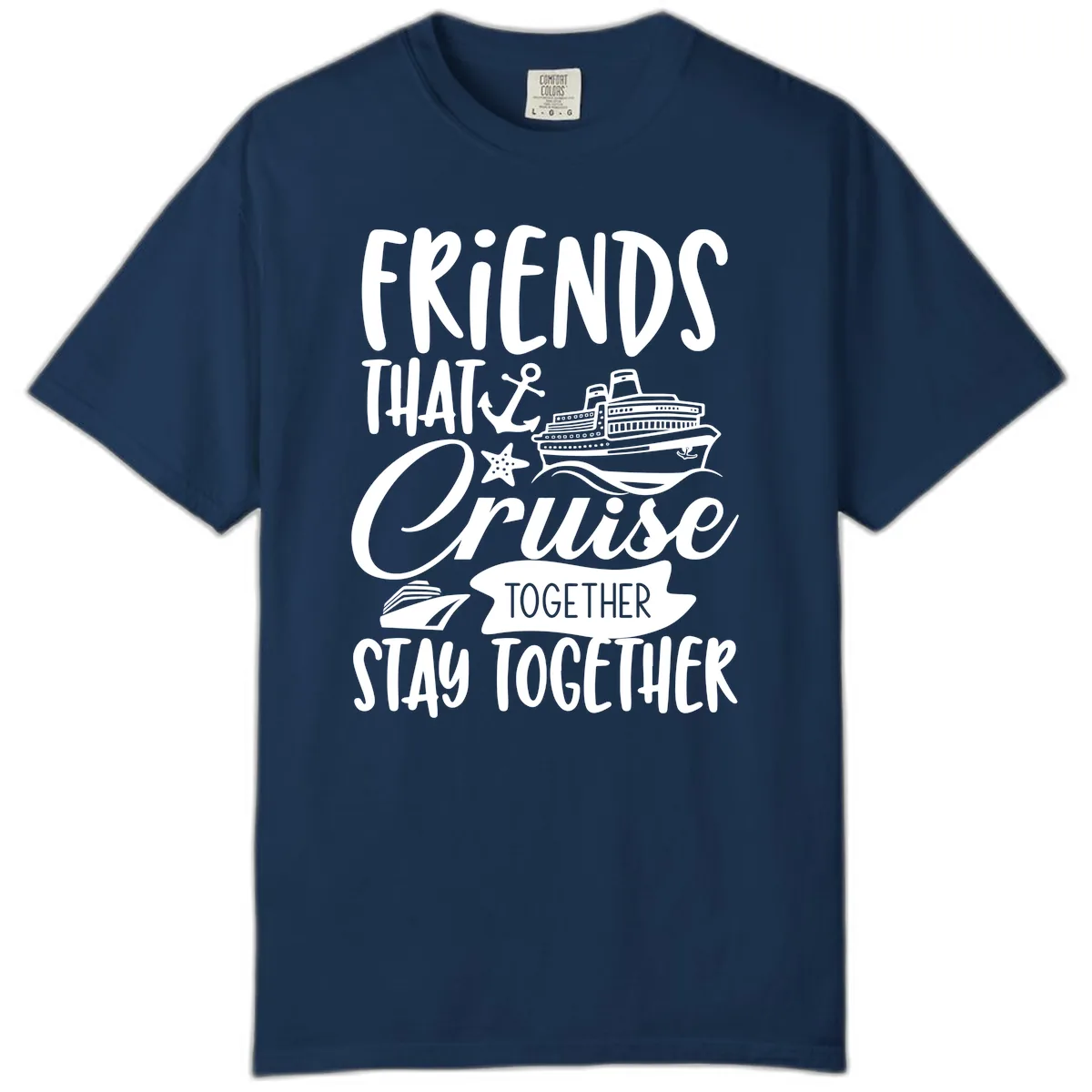 Friends That Cruise Together Comfort Color in Navy