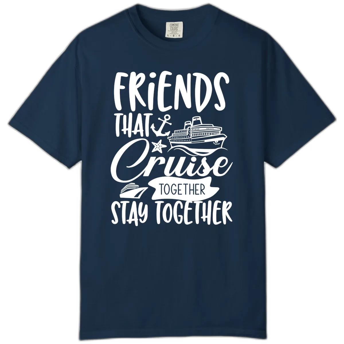 Friends That Cruise Together Comfort Color in True Navy