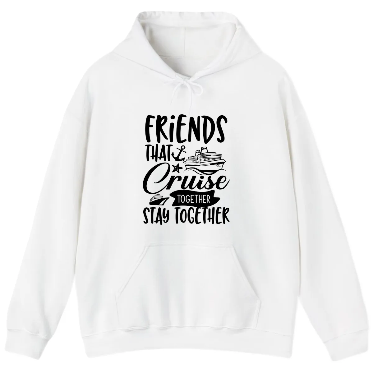 Friends That Cruise Together Hoodie in White