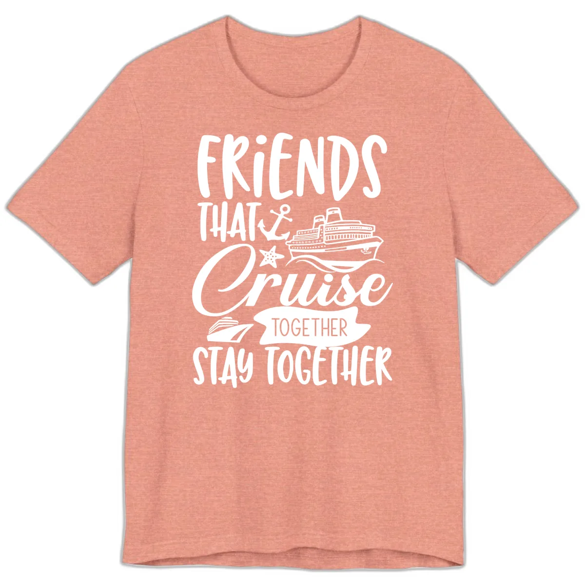 Friends That Cruise Together Premium T-Shirt in Heather Sunset