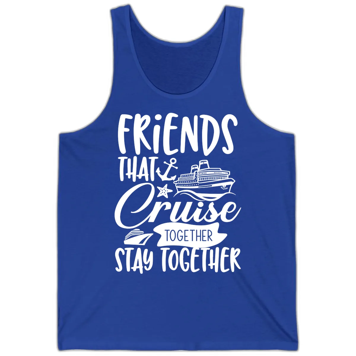 Friends That Cruise Together Tank in True Royal