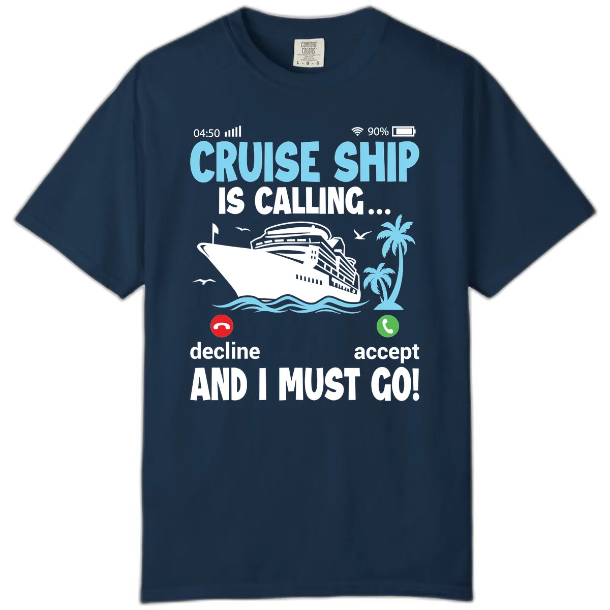 Cruise Ship Is Calling Comfort Color in True Navy