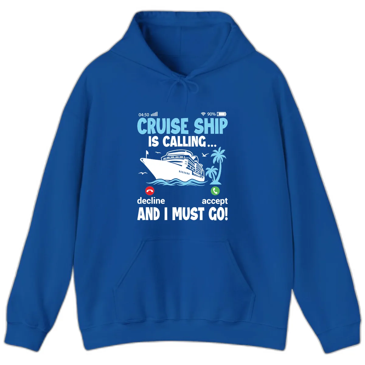 Cruise Ship Is Calling Hoodie in Royal