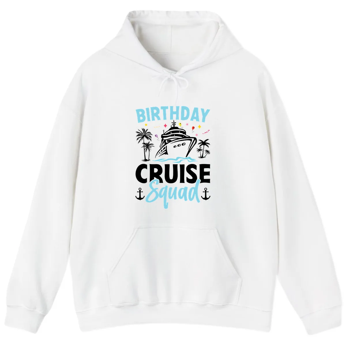Birthday Cruise Squad Hoodie in White