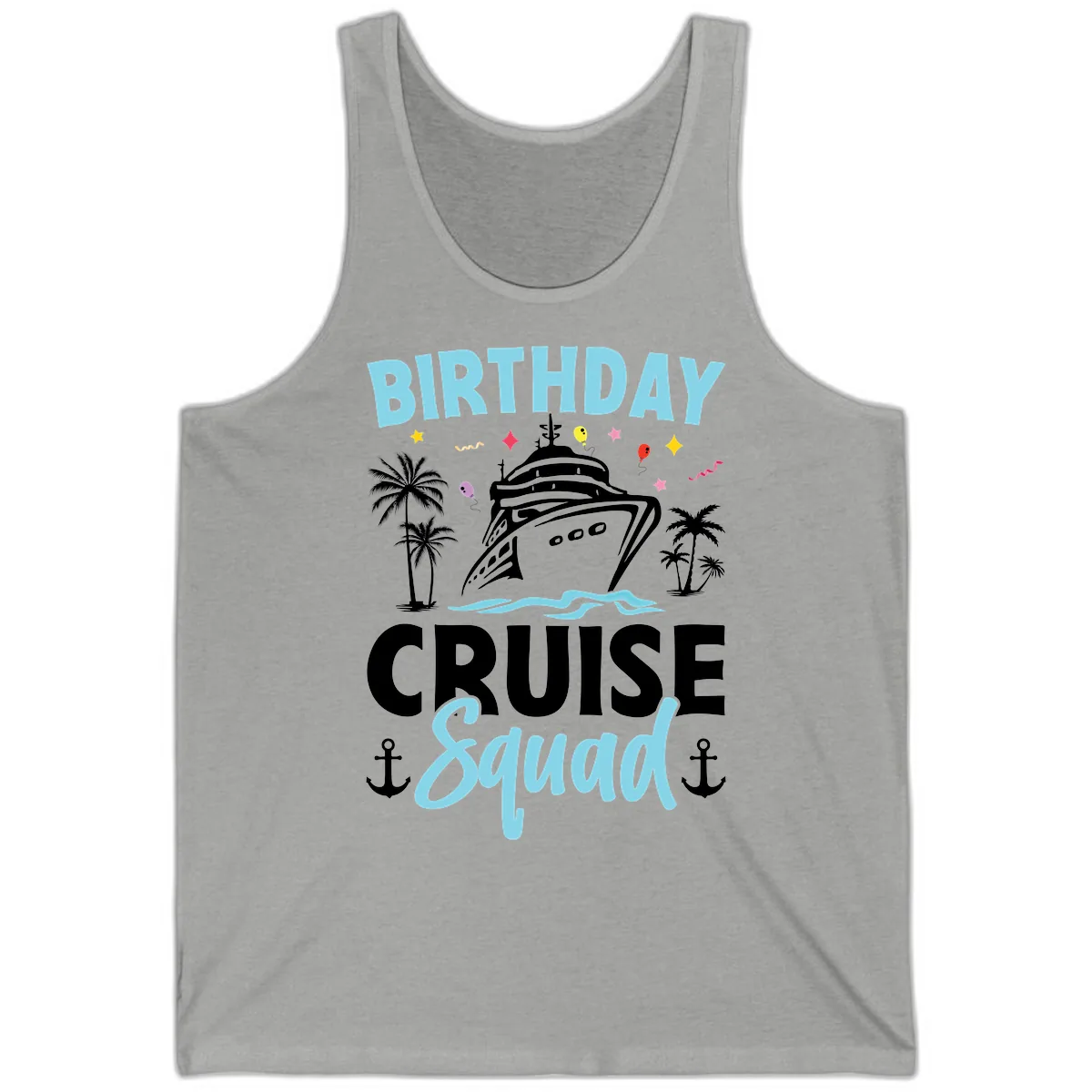 Birthday Cruise Squad Tank in Athletic Heather