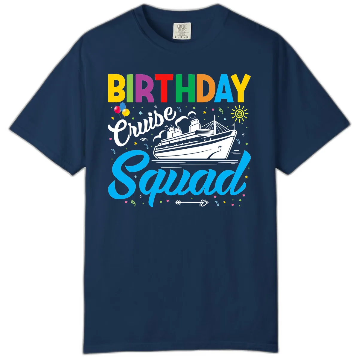 Birthday Cruise Squad Comfort Color in Navy