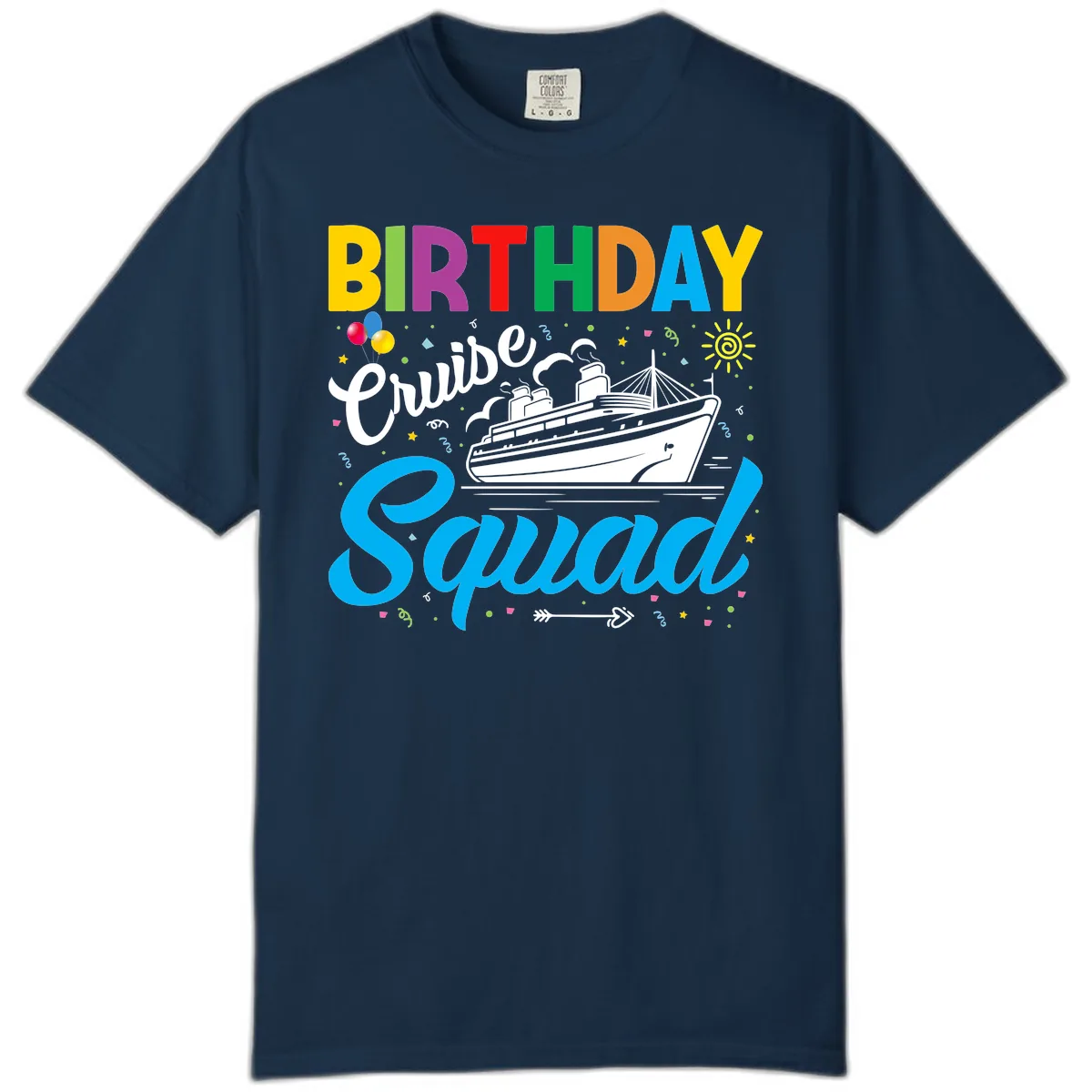 Birthday Cruise Squad Comfort Color in True Navy