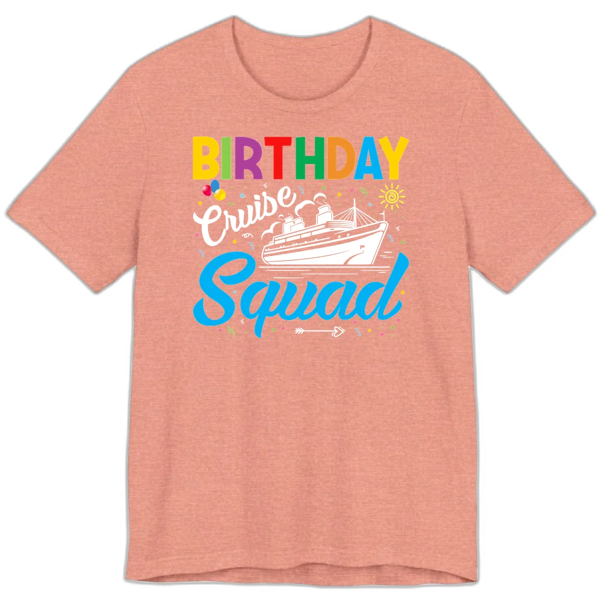 Birthday Cruise Squad Premium T-Shirt in Heather Sunset