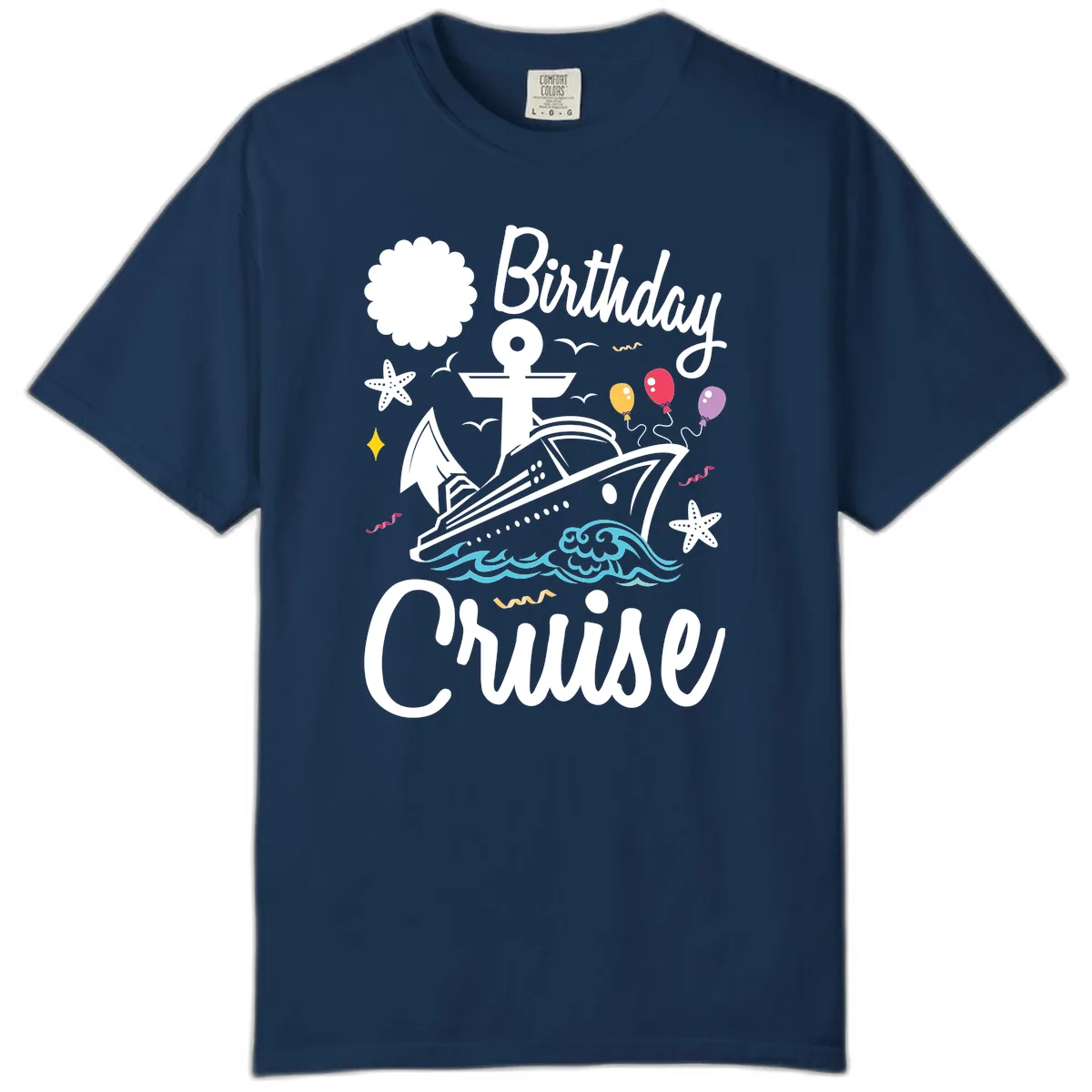 Birthday Cruise Nautical Celebration Comfort Color in Navy