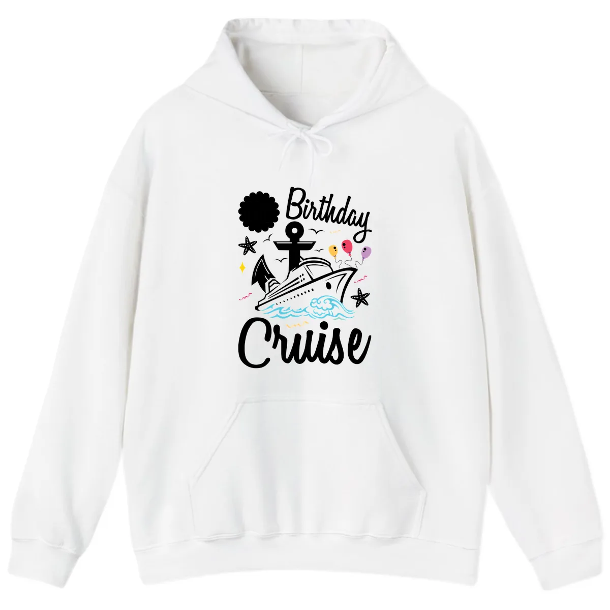 Birthday Cruise Nautical Celebration Hoodie in White