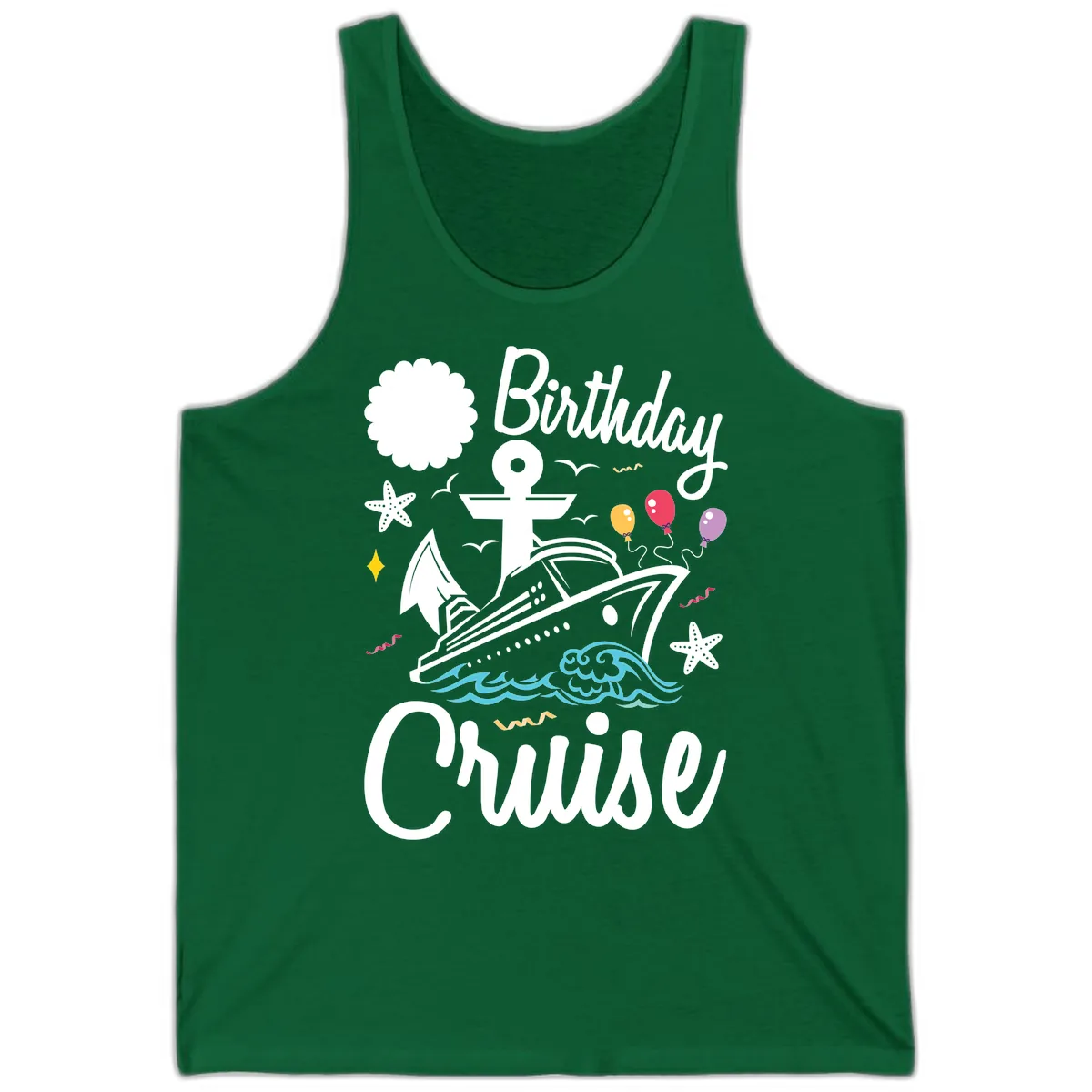 Birthday Cruise Nautical Celebration Tank in Kelly